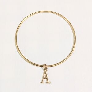 Vintage Gold Bracelet with Initial Charm